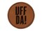 Uff Da Norwegian Ah Oh No Oops Drats Fun Text Round Iron-On Engraved Faux Leather Patch Applique - 2.5"